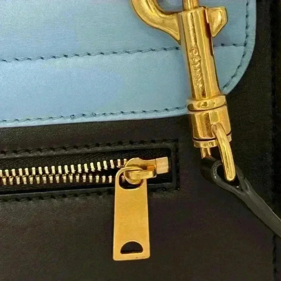 Celine Colorblock Leather Top Handle Bag Authentic - Picture 6 of 15